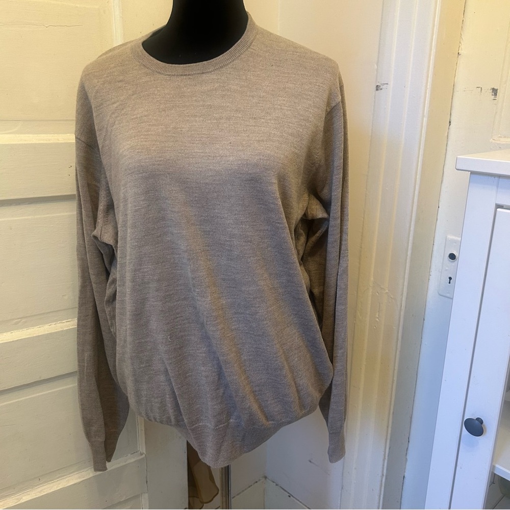 Peter Milar Silk Wool Brown Men’s Pullover  Sweater Academic Fall Cozy